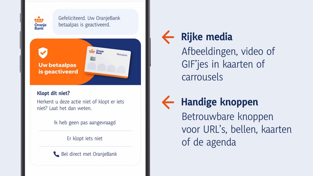 rich-business-messaging-nederland (13) Een rijke beleving door het toevoegen van afbeeldingen, video, GIFjes en geavanceerde knoppen