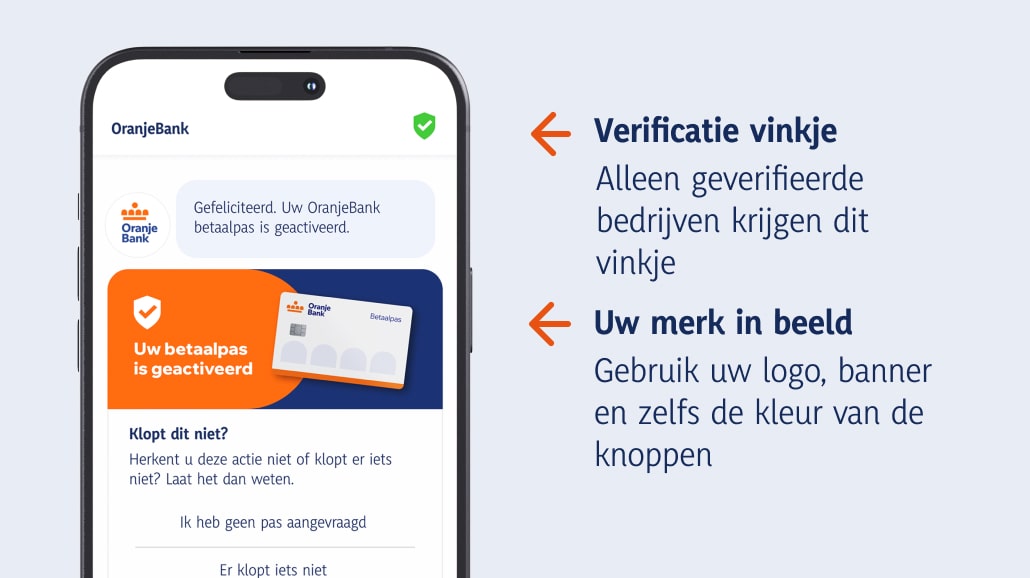 rich-business-messaging-nederland (15) Vertrouwde berichten door het RBM-vinkje en brand verification